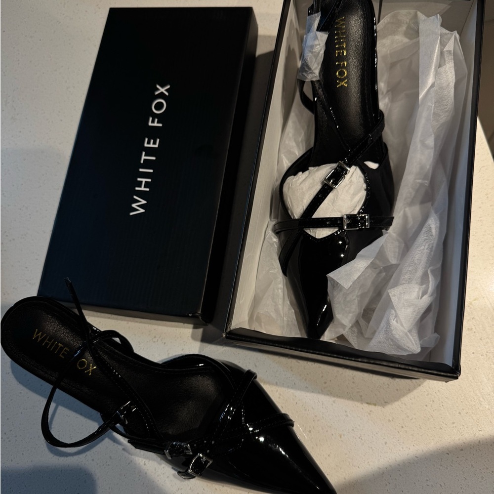 White Fox Black Heels